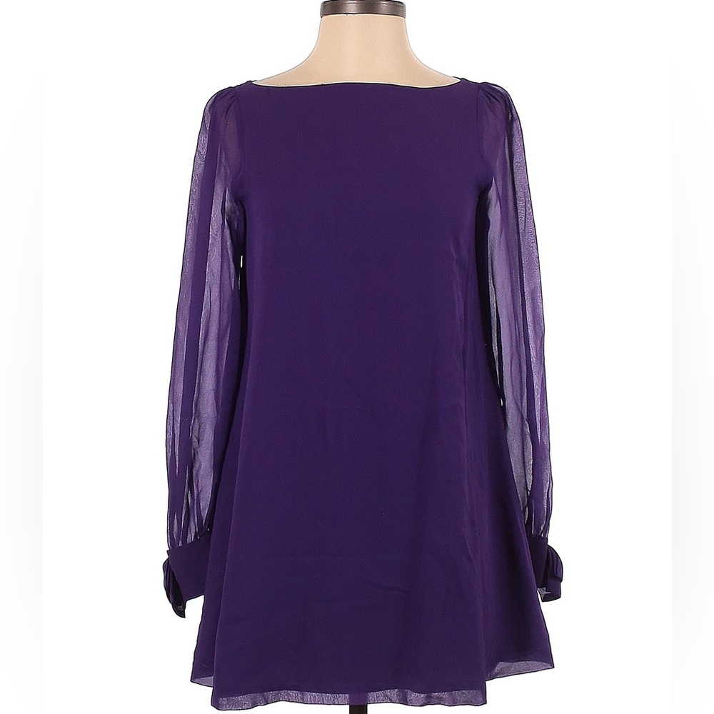 Marciano Purple Long Sleeve Mini Shift Dress